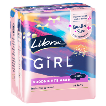 Libra Girl Pads Goodnights With Wings 10 Pack