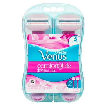 Gillette Venus Comfortglide White Tea Women's Disposable Razor 2 Pack