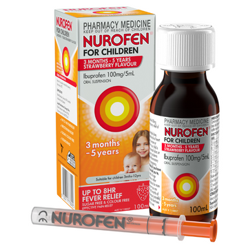 Nurofen For Children 3 months - 5 years Strawberry Flavour 100mL