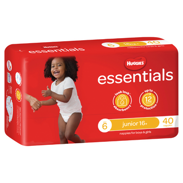 Huggies Essentials Nappies Size 6 (16+kg) 40 Pack