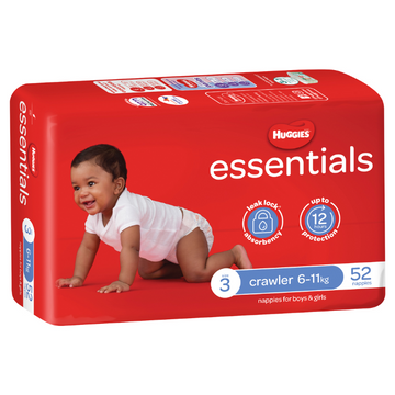 Huggies Essentials Nappies Size 3 (6-11kg) 52 Pack