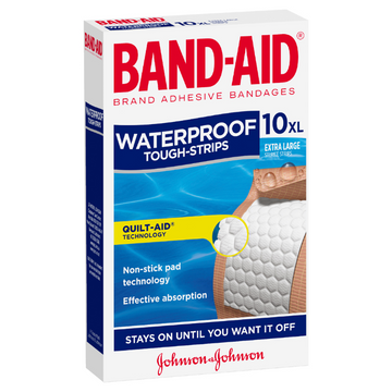 BAND-AID Waterproof Tough-Strips XL Bandages 10 Strips