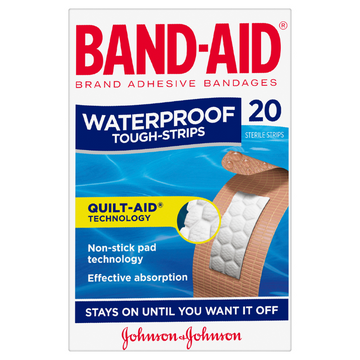 BAND-AID Waterproof Tough-Strips Bandages 20 Strips