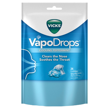 Vicks VapoDrops Cooling Peppermint 24 Lozenges