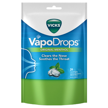 Vicks VapoDrops Original Menthol Lozenges 24 Lozenges