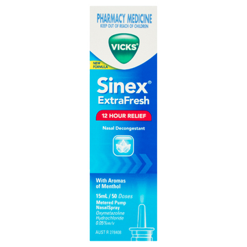 Vicks Sinex Extra Fresh Nasal Decongestant Nasal Spray 15mL