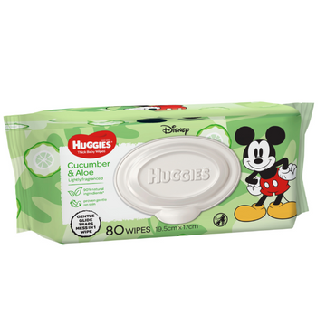 Huggies Thick & Soft Baby Wipes Cucumber & Aloe Vera 80 Pack