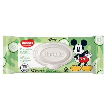 Huggies Thick & Soft Baby Wipes Cucumber & Aloe Vera 80 Pack