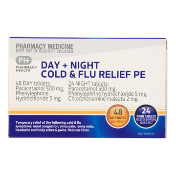 PHARMACY HEALTH Day + Night Cold & Flu PE 72 Tablets