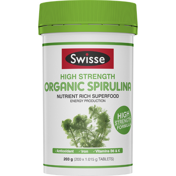 Swisse High Strength Organic Spirulina 200 Tablets