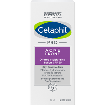 Cetaphil Pro Acne Prone Oil Free Moisturising Lotion SPF 25 118mL