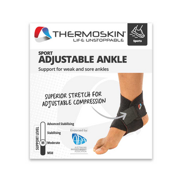 Thermoskin Sport Adjustable Ankle Wrap Black 1 Each