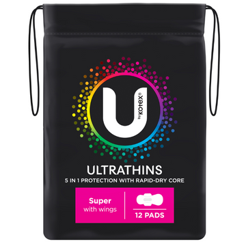 U By Kotex Super Ultrathin Pads 12 Pack