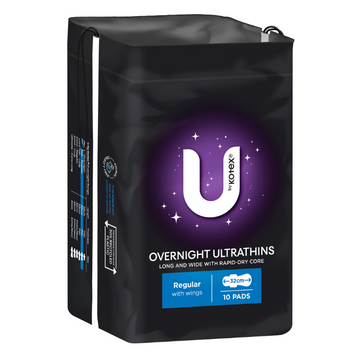 U By Kotex Overnight Ultrathin Pads 10 Pack