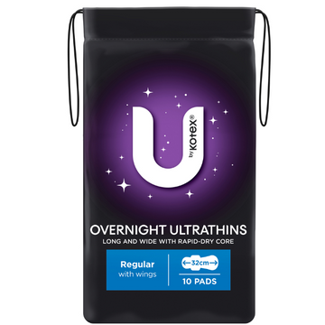 U By Kotex Overnight Ultrathin Pads 10 Pack