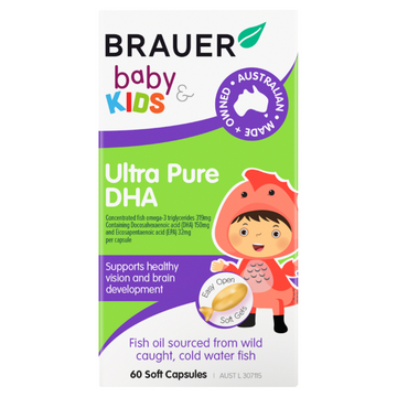 Brauer Baby & Kids Ultra Pure DHA 60 Capsules