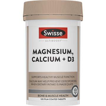 Swisse Ultiboost Magnesium, Calcium & Vitamin D3 120 Tablets