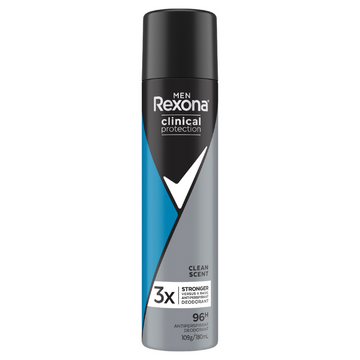 Rexona Men Clinical Protection 96H Antiperspirant Deodorant Clean Scent 180mL