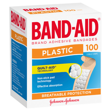 BAND-AID Plastic Bandages 100 Strips