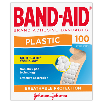 BAND-AID Plastic Bandages 100 Strips