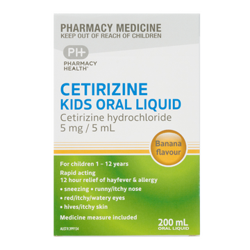 PHARMACY HEALTH Cetirizine Oral Liquid Cetirizine Hydrochloride Syrup Pineapple-Orange Flavour 200mL