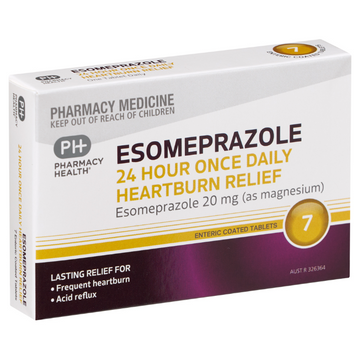 PHARMACY HEALTH Esomeprazole 24 Hour Once Daily Heartburn Relief 20mg 7 Tablets