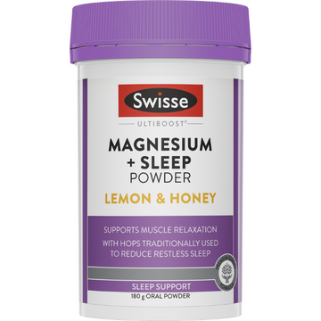 Swisse Ultiboost Magnesium + Sleep Powder Lemon & Honey 180g