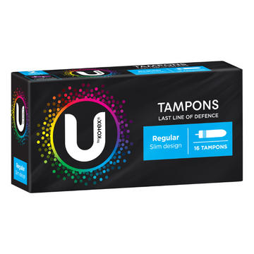 U By Kotex Slim Tampons Regular 16 Pack