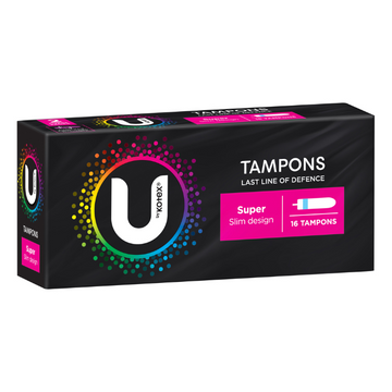 U By Kotex Slim Tampons Super 16 Pack