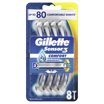 Gillette Sensor3 Comfort Razors 8 Pack