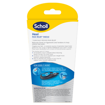 Scholl In Balance Pain Relief Heel Orthotic Insole Large 9 - 11 1 Pair