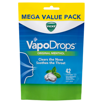 Vicks VapoDrops Original Menthol 42 Lozenges