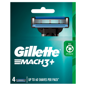 Gillette Mach3+ Replacement Cartridges 4 Pack