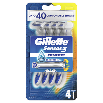 Gillette Sensor3 Comfort Disposable Razors 4 Pack