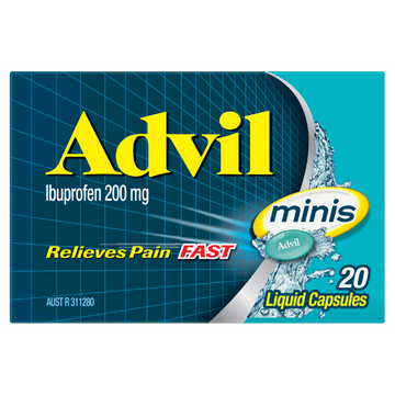 Advil Ibuprofen 200mg Minis 20 Capsules