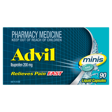 Advil Ibuprofen 200mg Minis 90 Capsules