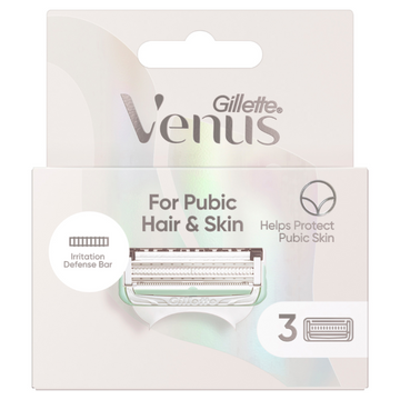 Gillette Venus Women's Bikini Razor Blades For Pubic Hair & Skin 3 Pack