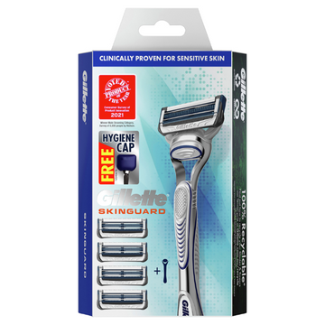 Gillette SkinGuard Razor Handle + 4 Cartridges 1 Pack