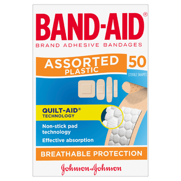 BAND-AID Assorted Plastic Bandages 50 Strips