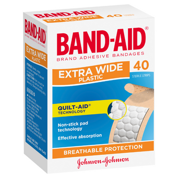 BAND-AID Extra Wide Plastic Bandages 40 Strips