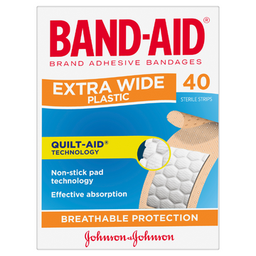 BAND-AID Extra Wide Plastic Bandages 40 Strips