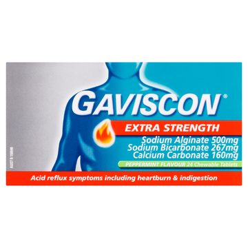 Gaviscon Extra Strength Peppermint Flavour 24 Tablets