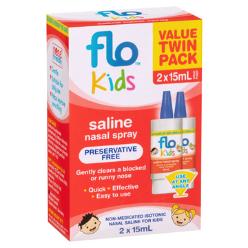 Flo Kids Saline Nasal Spray Value Twin Pack 2 x 15mL