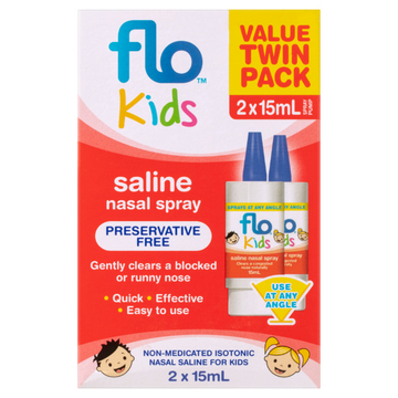 Flo Kids Saline Nasal Spray Value Twin Pack 2 x 15mL