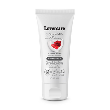 LOVERCARE Goat's Milk 2-in-1 Hand Cream & Body Lotion Rose Hip Seed Oil 60mL