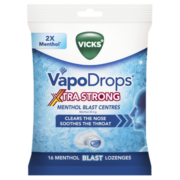 Vicks VapoDrops Xtra Strong Menthol Blast 16 Lozenges