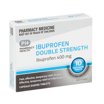 PHARMACY HEALTH Ibuprofen 400mg Double Strength 10 Tablets