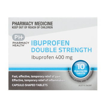 PHARMACY HEALTH Ibuprofen 400mg Double Strength 10 Tablets