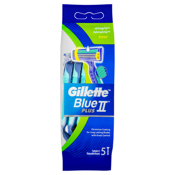 Gillette Blue II Plus Disposable Razor 5 Pack