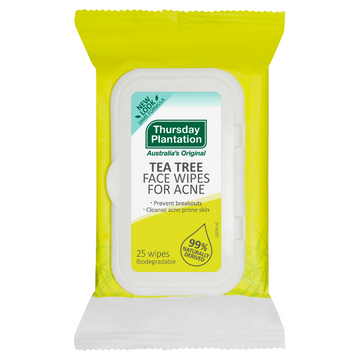 Thursday Plantation Tea Tree Face Wipes for Acne 25 Wipes